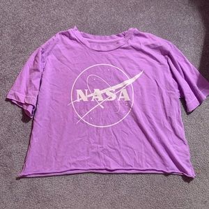NEW American Eagle tailgate crop NASA t shirt